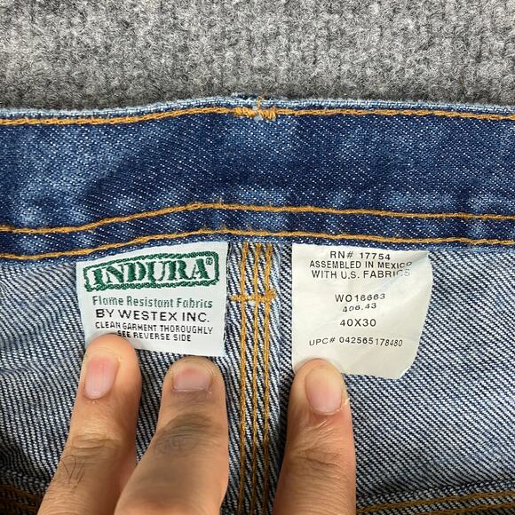 Indura Westex FR Jeans Mens 40x30 Flame Resistant Denim Workwear Carpenter Blue - Picture 6 of 9